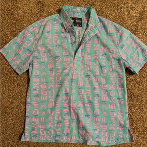 Chubbies The Nutter Popover Half Button Shirt Size Medium